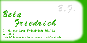 bela friedrich business card